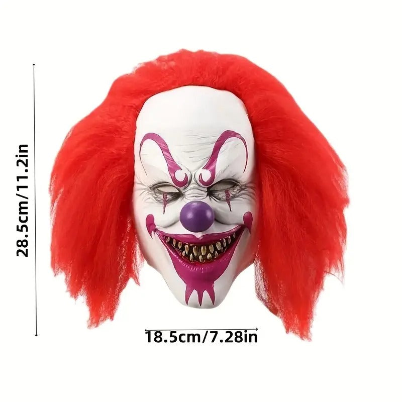 Spooky Joker Clown Latex Mask for Halloween Party