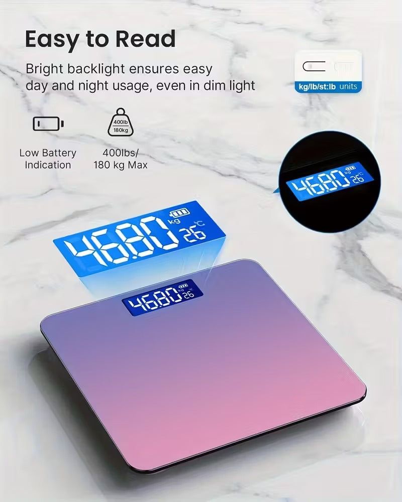 High-Precision Smart Bathroom Scale with LCD Display