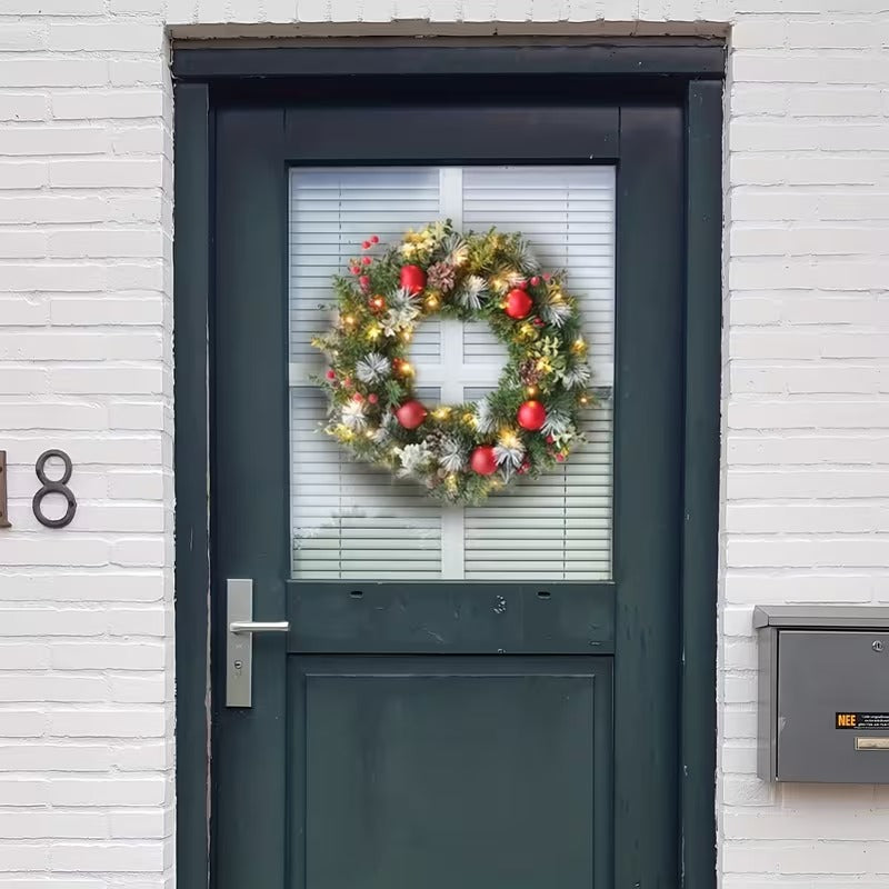 Pre-Lit Christmas Wreath with LED Lights