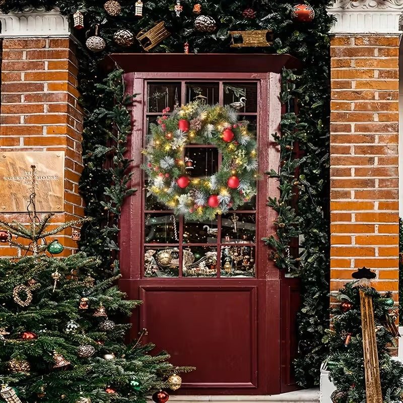 Pre-Lit Christmas Wreath with LED Lights