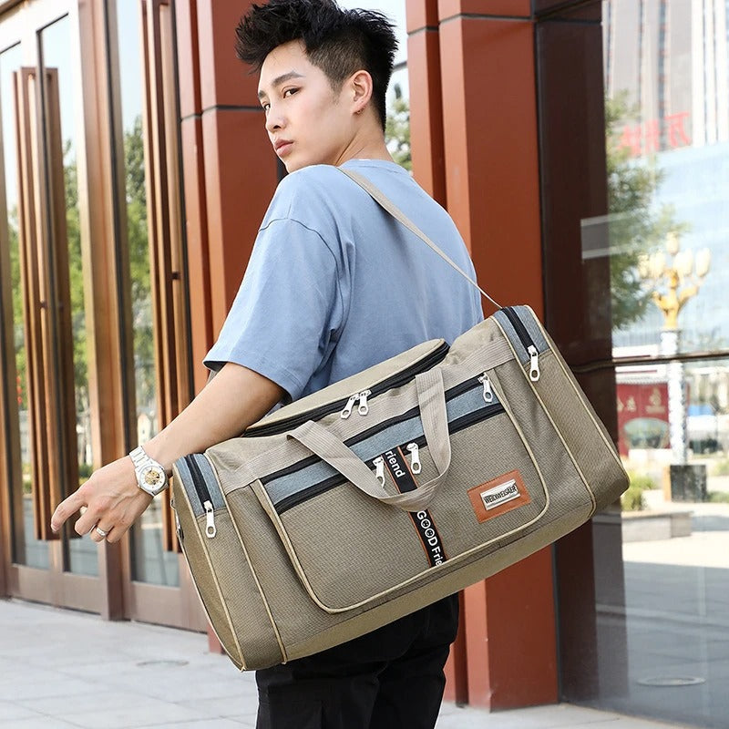 Travel Duffel Nylon Bag for Men and Women (Khaki)