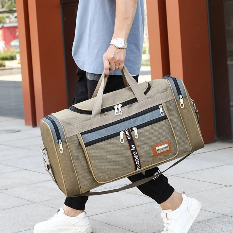 Travel Duffel Nylon Bag for Men and Women (Khaki)