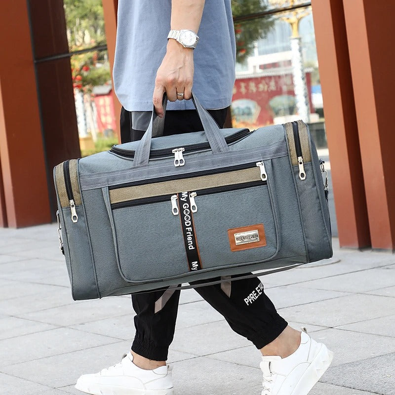 Travel Duffel Nylon Bag for Men and Women (Dark Grey)
