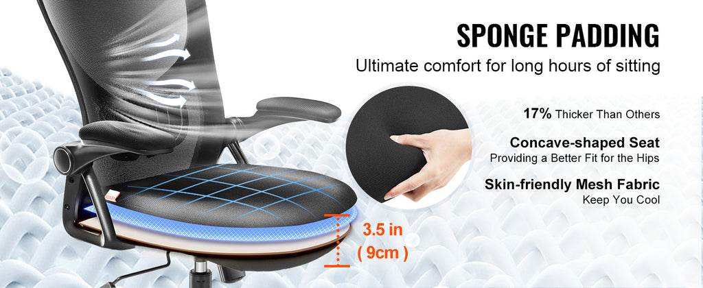 Ergonomic Office Chair with Adjustable Lumbar Support Angle and Height Adjustable