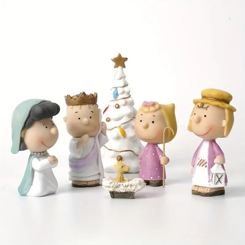 Christmas Nativity Set: Resin Craft Peanuts Characters For Holiday Decoration