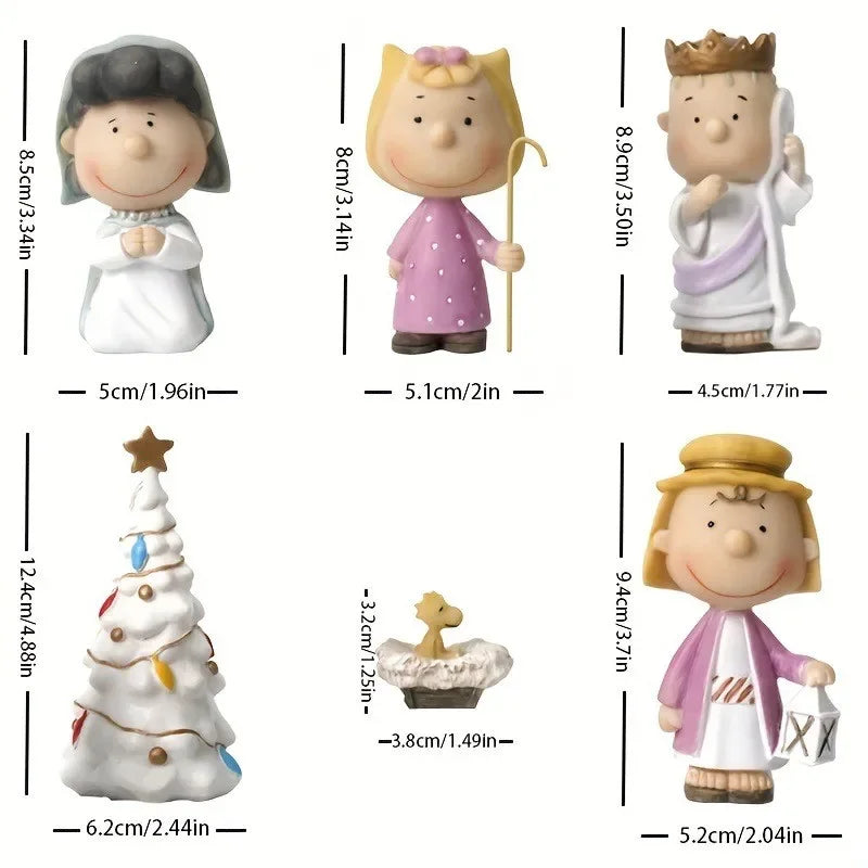 Christmas Nativity Set: Resin Craft Peanuts Characters For Holiday Decoration