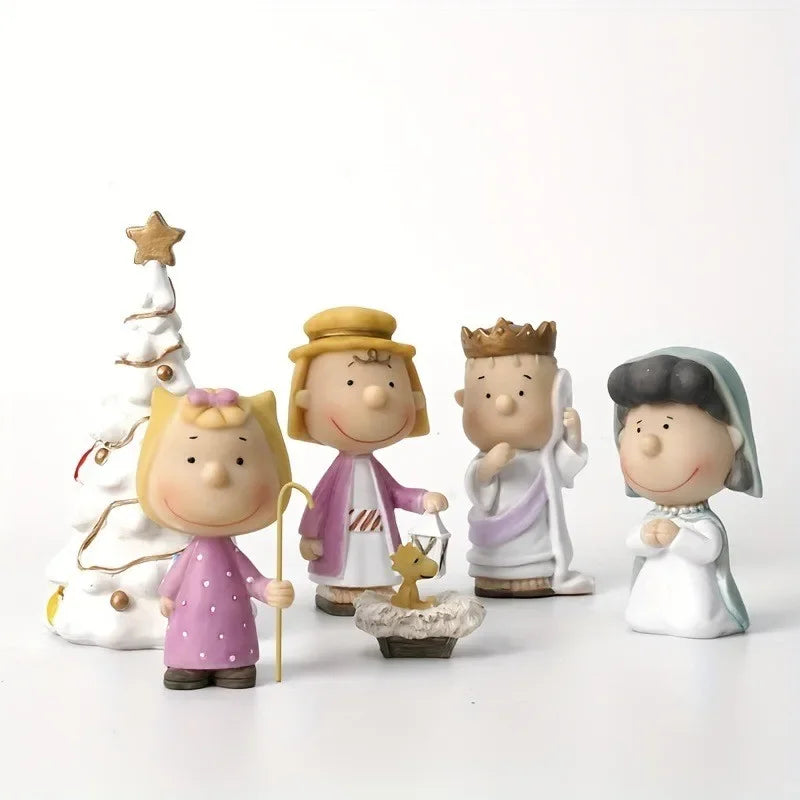 Christmas Nativity Set: Resin Craft Peanuts Characters For Holiday Decoration