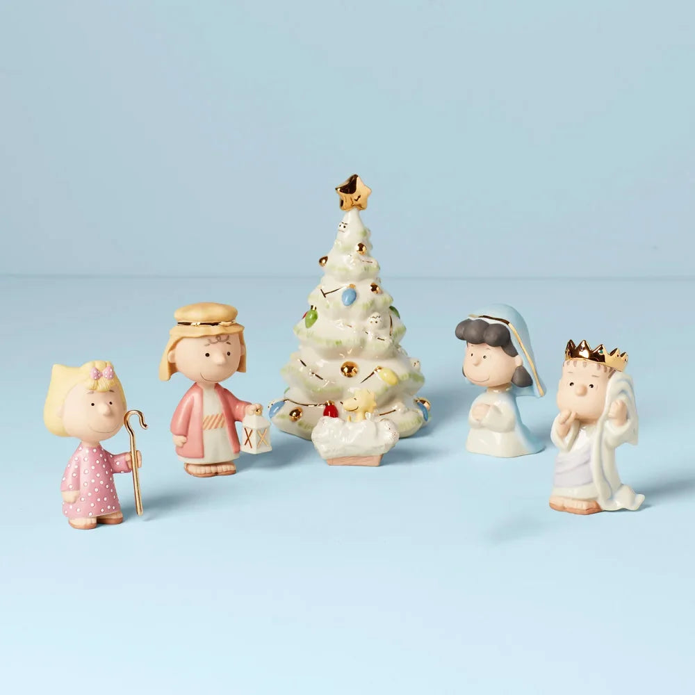 Christmas Nativity Set: Resin Craft Peanuts Characters For Holiday Decoration