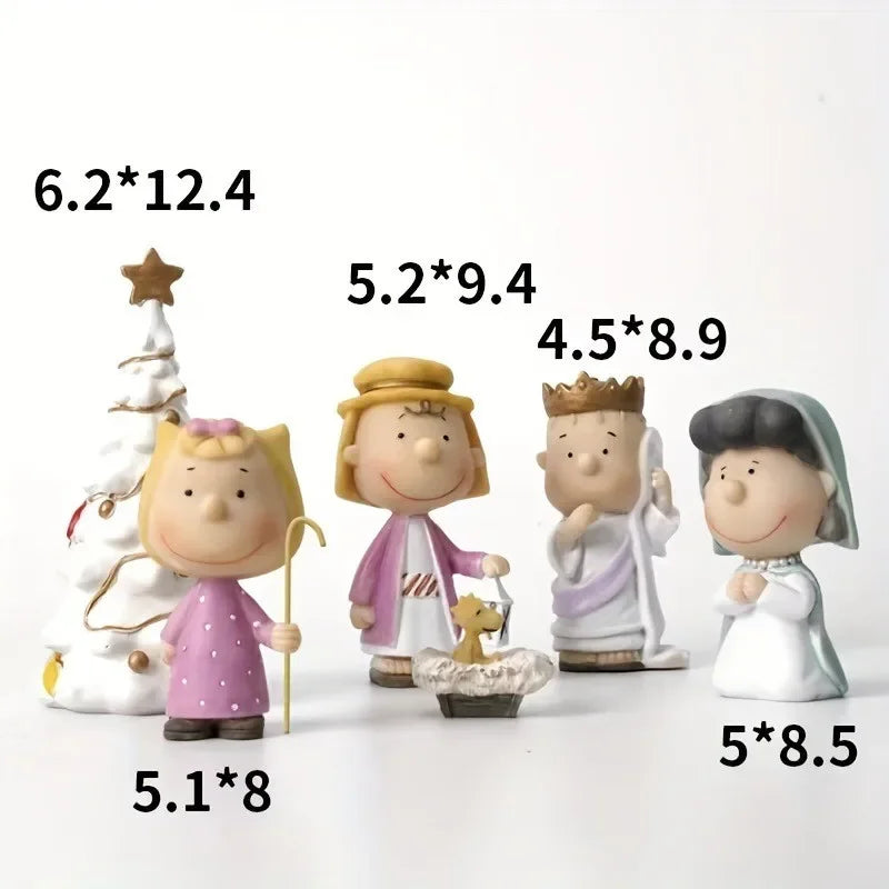 Christmas Nativity Set: Resin Craft Peanuts Characters For Holiday Decoration