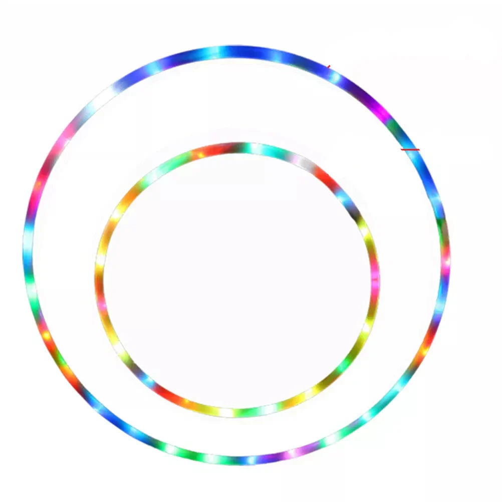 Led Light-Up Fitness Hoop, Color Changing & Detachable - 24 Leds, 90Cm