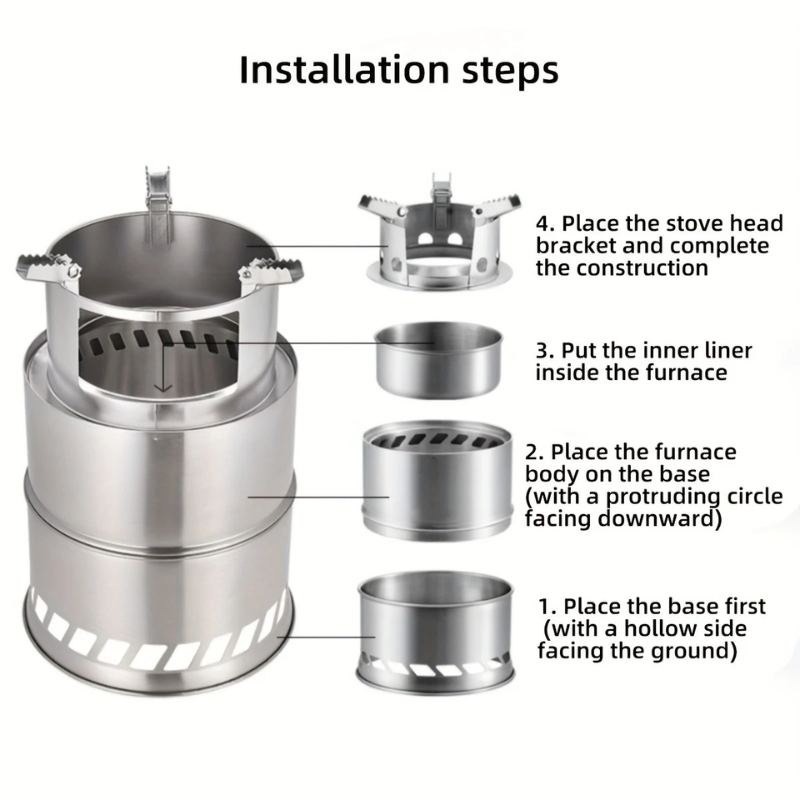 Portable Stainless Steel Wood Burning Stove
