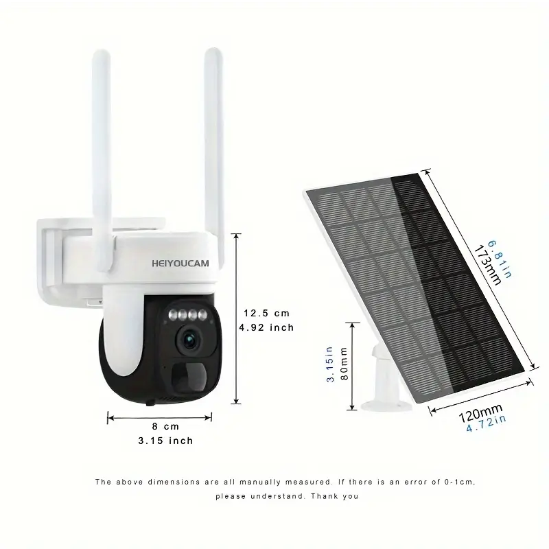 Wireless Outdoor PTZ Solar Security Camera 360°