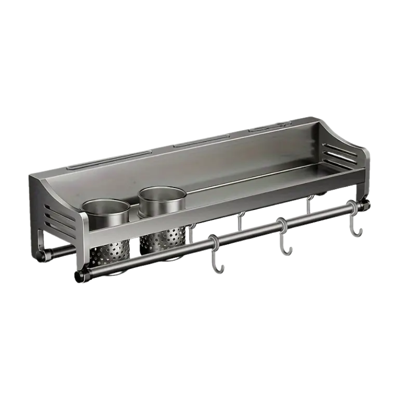 Wall-Mounted Kitchen Stainless Steel Storage Rack