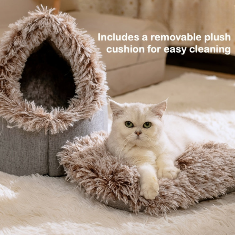 Donut Plush Cat Bed Cozy Cradle Nest