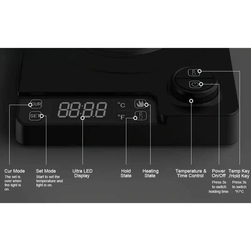 Electric Kettle Gooseneck Adjustable Temp (1200W)