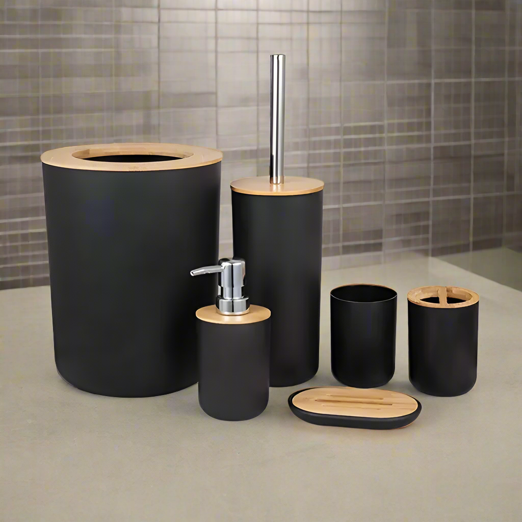 Bathroom Black Accessories Set (6-Piece)