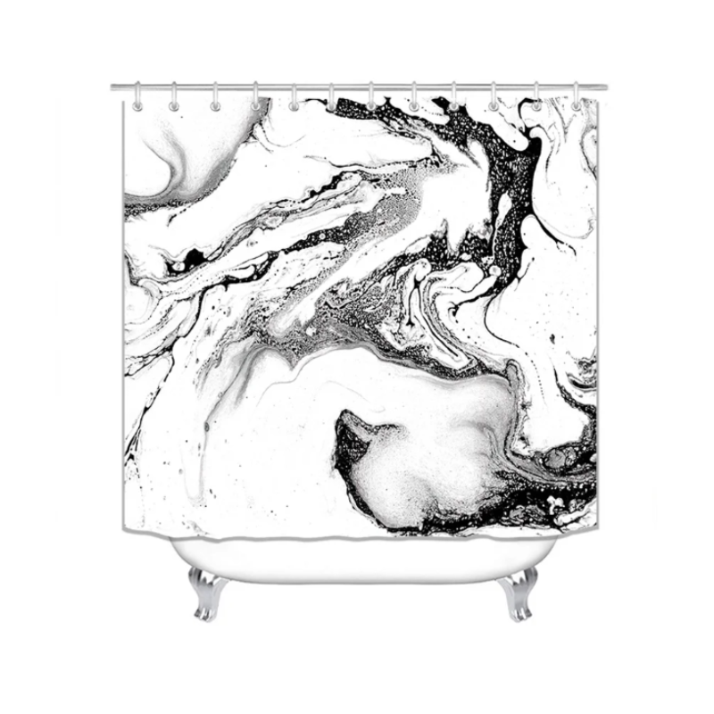 Luxury Marble Shower Curtain Bathroom Set (4 Pcs)
