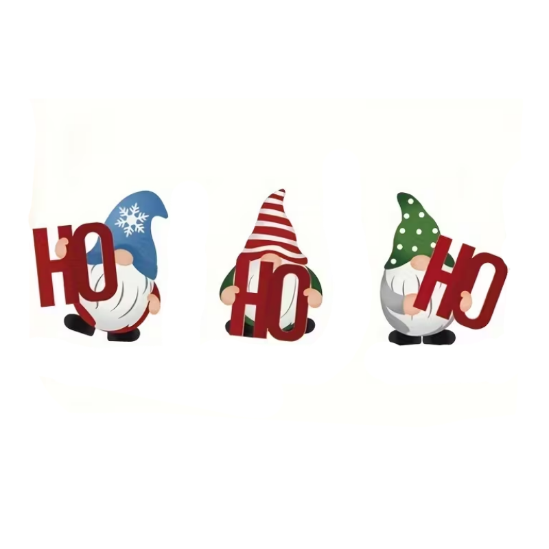 Gnome Outdoor Decoration Set Plastic Lawn Statues (3pcs)