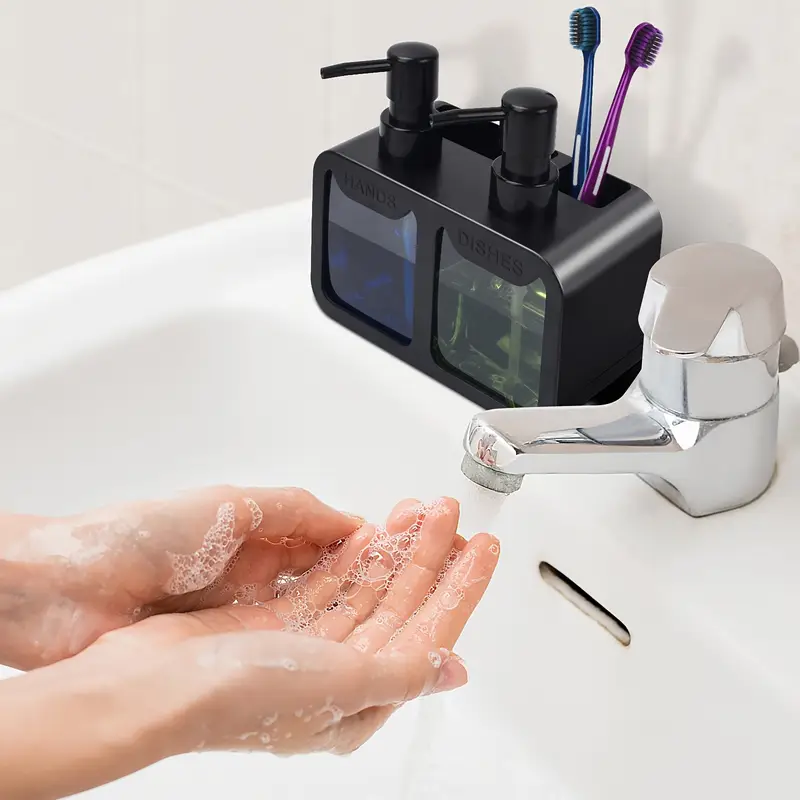 Dual Soap Dispenser Sink Organizer Set