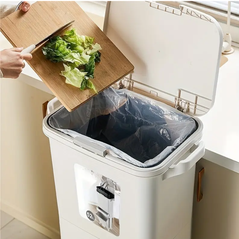 Multi-Tier Kitchen Trash Can with Lid