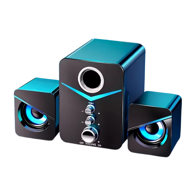 9D Surround Sound 2.1 Channel USB Speakers