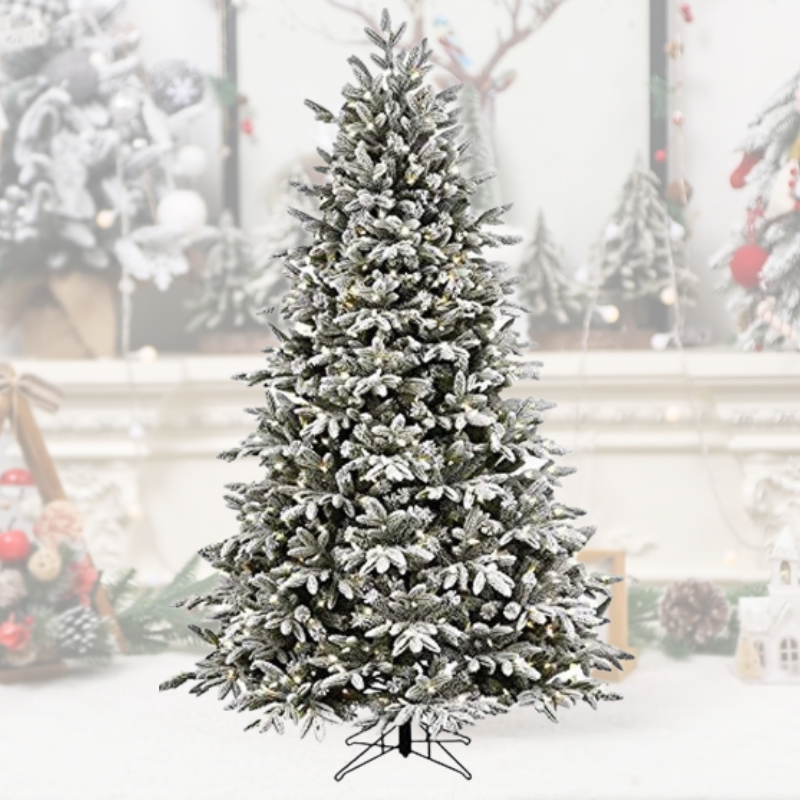 Snow Christmas Tree With Led Lights For Holiday Decor