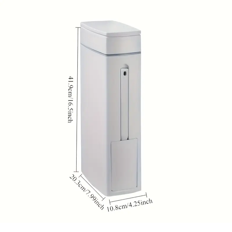 Trash Can with 4.5L Space-Saving Toilet Brush