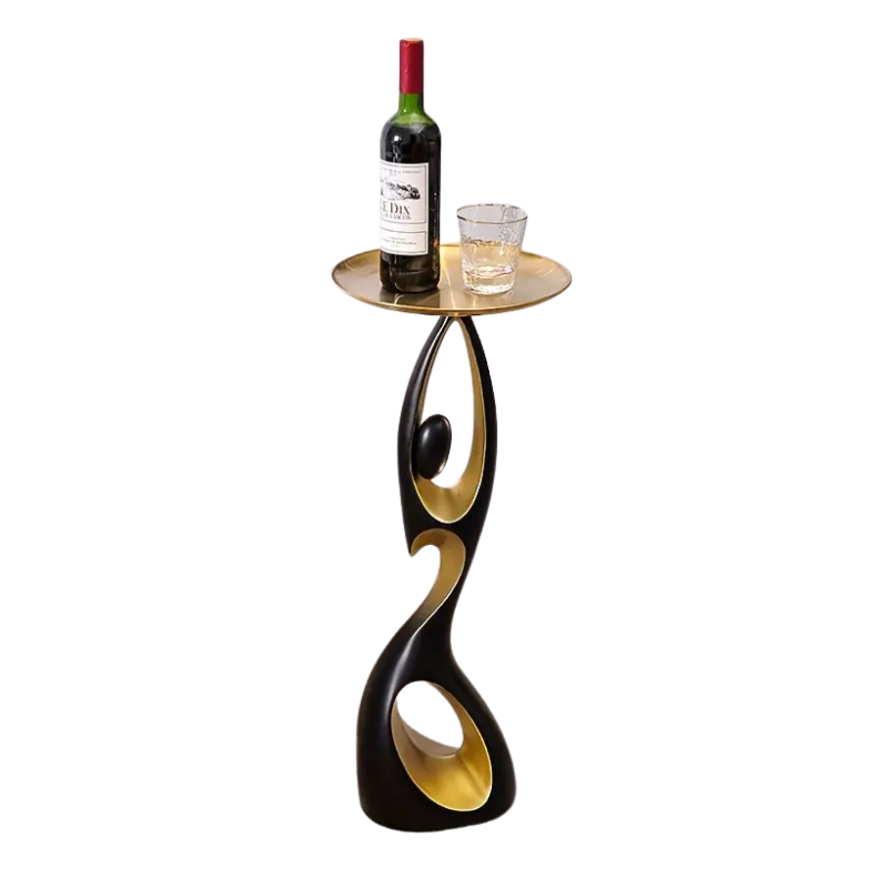 Resin Abstract Floor Sculpture with Tray